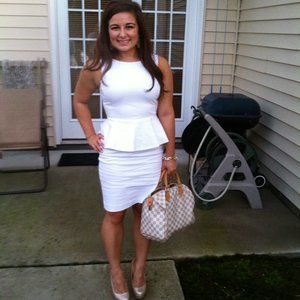 Banana Republic White Peplum Dress***